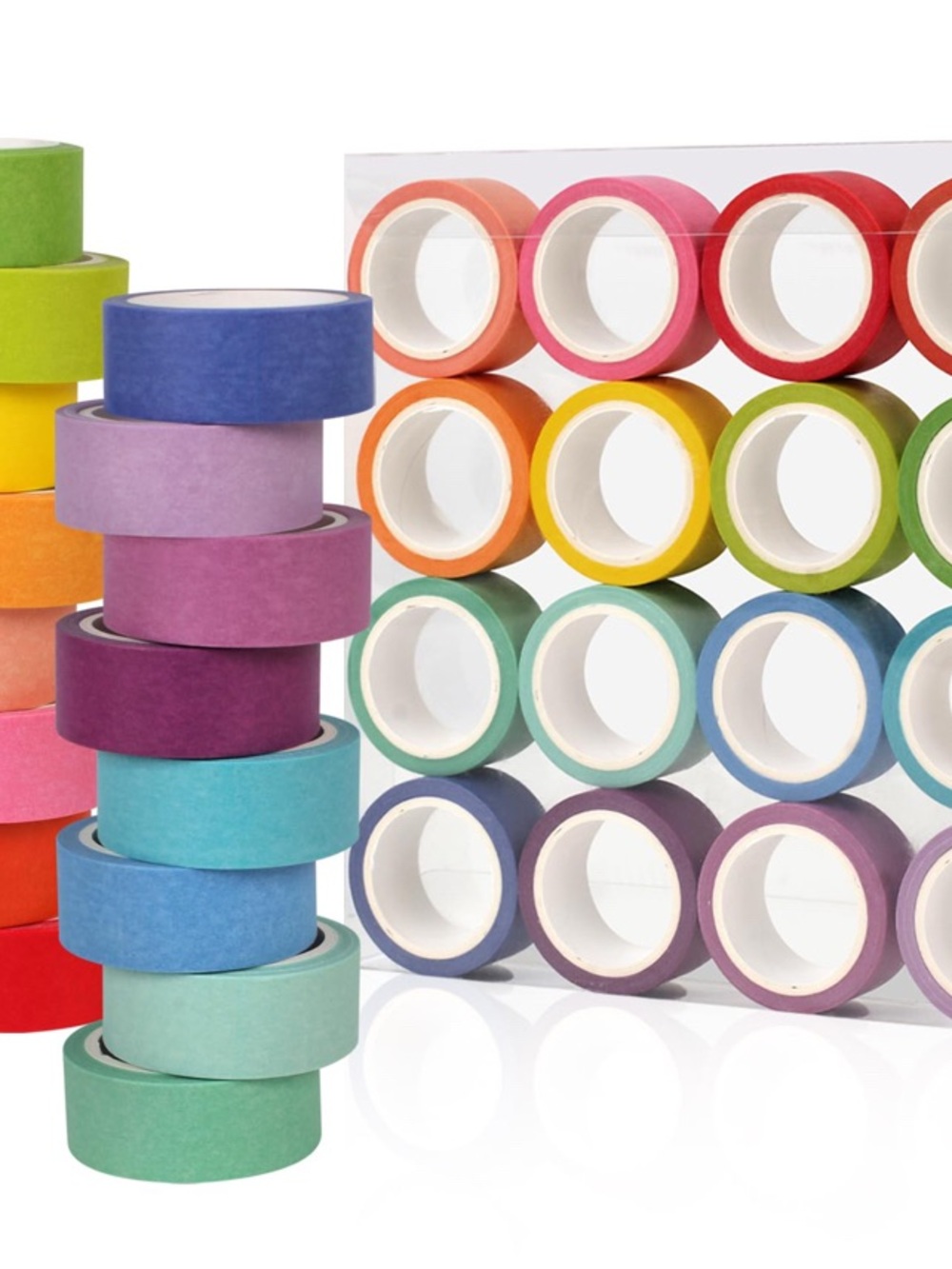 Colorful Washi Tape Set - Assorted Rainbow Colors